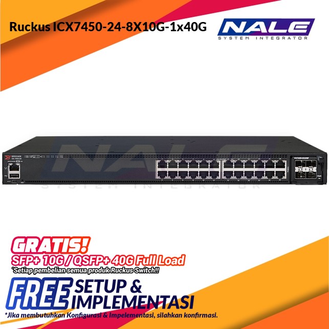 ICX7450-24-8X10G-1x40G Ruckus Compact Switch 24-Port (ICX7450-24-8X10G-1x40G) - Gambar 1