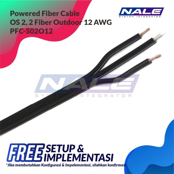 Powered Fiber Cable, OS2, 2 Fibers, Outdoor, 12AWG Conductor (PFC-S02O12)