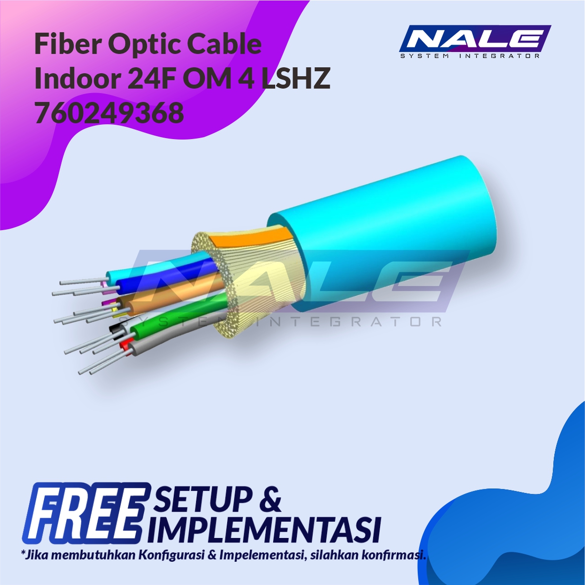 SLOTNE - Fiber Optic Cable Indoor 24F OM4 LSZH 760249368 - 01 Fiber Optic Cable, Indoor, 24F, OM4, LSZH (760249368) - Gambar 1